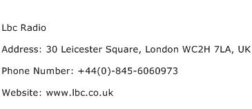 Lbc Radio Address Contact Number