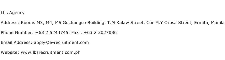 Lbs Agency Address Contact Number
