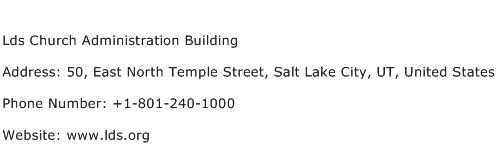 Lds Church Administration Building Address Contact Number
