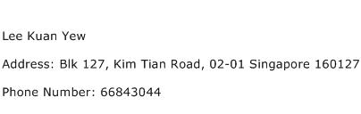 Lee Kuan Yew Address Contact Number