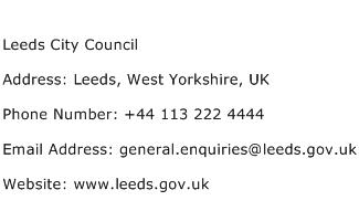 Leeds City Council Address Contact Number