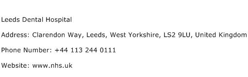 Leeds Dental Hospital Address Contact Number
