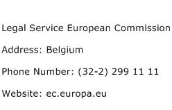 Legal Service European Commission Address Contact Number
