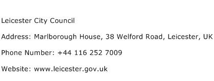Leicester City Council Address Contact Number