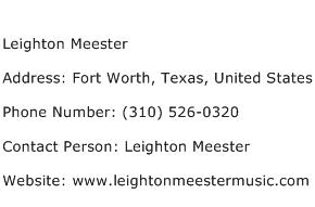 Leighton Meester Address Contact Number