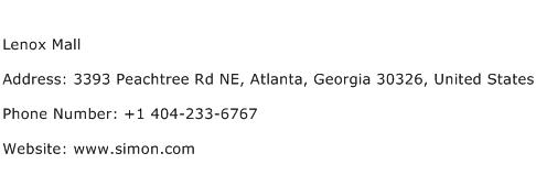 Lenox Mall Address Contact Number
