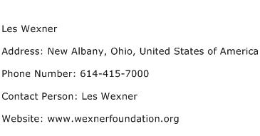 Les Wexner Address Contact Number