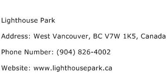 Lighthouse Park Address Contact Number