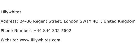 Lillywhites Address Contact Number