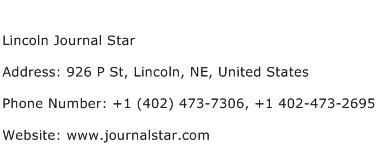 Lincoln Journal Star Address Contact Number