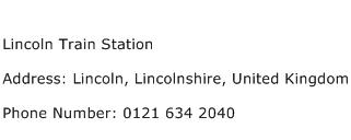 Lincoln Train Station Address Contact Number