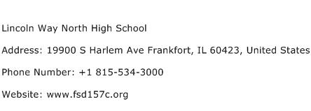 Lincoln Way North High School Address Contact Number