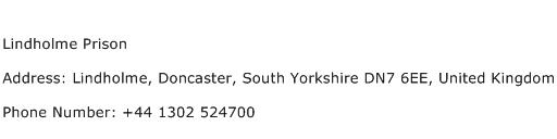 Lindholme Prison Address Contact Number