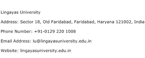 Lingayas University Address Contact Number