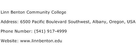 Linn Benton Community College Address Contact Number