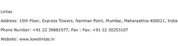 Lintas Address Contact Number