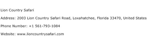 Lion Country Safari Address Contact Number