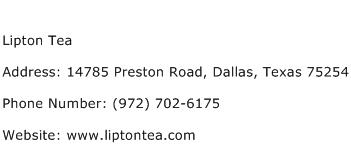 Lipton Tea Address Contact Number