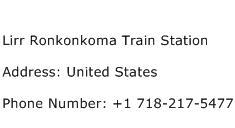 Lirr Ronkonkoma Train Station Address Contact Number