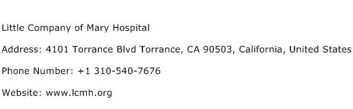Little Company of Mary Hospital Address Contact Number