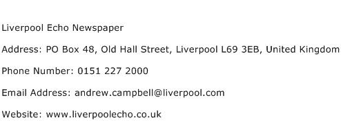 Liverpool Echo Newspaper Address Contact Number