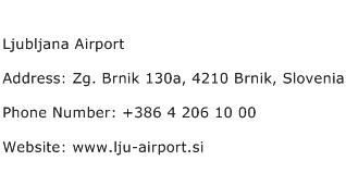 Ljubljana Airport Address Contact Number
