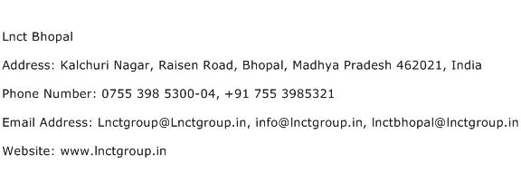 Lnct Bhopal Address Contact Number