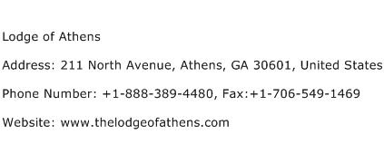 Lodge of Athens Address Contact Number