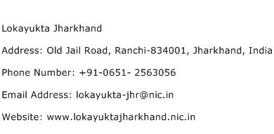 Lokayukta Jharkhand Address Contact Number