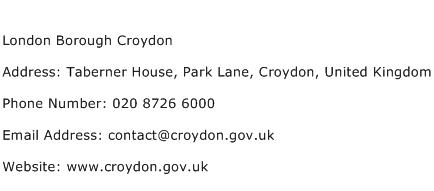 London Borough Croydon Address Contact Number