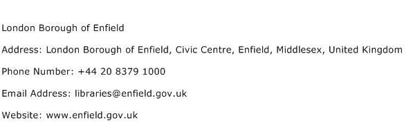 London Borough of Enfield Address Contact Number