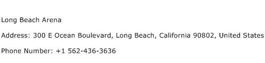 Long Beach Arena Address Contact Number