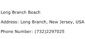 Long Branch Beach Address Contact Number