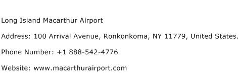 Long Island Macarthur Airport Address Contact Number