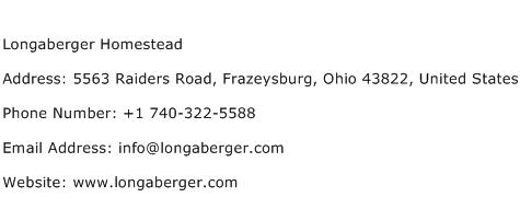 Longaberger Homestead Address Contact Number