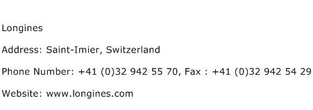 Longines Address Contact Number