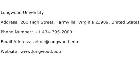 Longwood University Address Contact Number