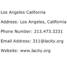 Los Angeles California Address Contact Number