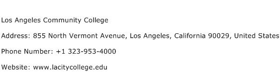 Los Angeles Community College Address Contact Number