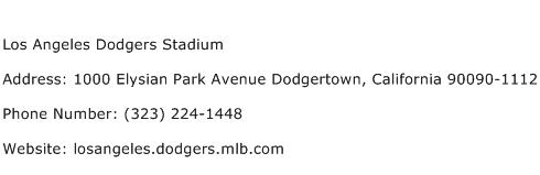 Los Angeles Dodgers Stadium Address Contact Number