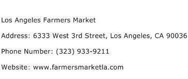 Los Angeles Farmers Market Address Contact Number