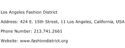 Los Angeles Fashion District Address Contact Number