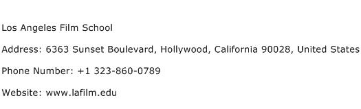 Los Angeles Film School Address Contact Number