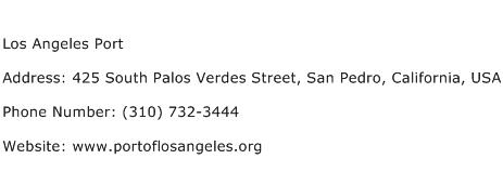 Los Angeles Port Address Contact Number