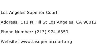 Los Angeles Superior Court Address Contact Number