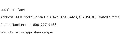 Los Gatos Dmv Address Contact Number