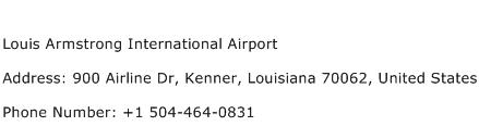 Louis Armstrong International Airport Address Contact Number