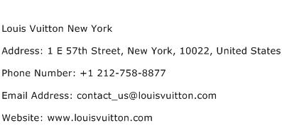Louis Vuitton New York Address Contact Number