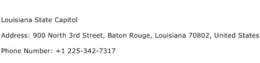 Louisiana State Capitol Address Contact Number