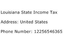 Louisiana State Income Tax Address Contact Number